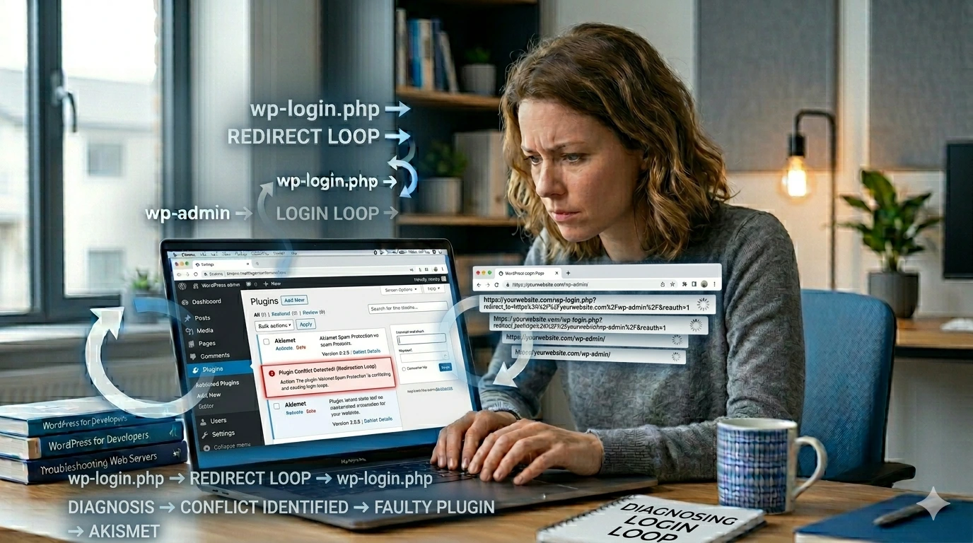 WordPress plugin conflict causing login redirect loop