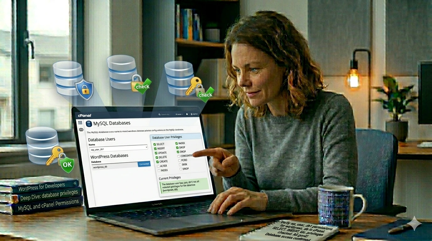 Database user permissions in cPanel
