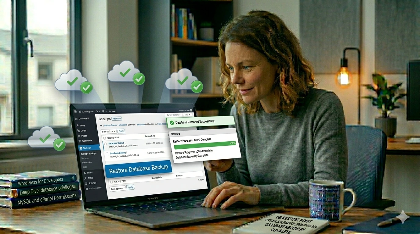 Restore WordPress database backup